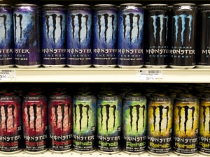 Monster Energy Drinks on Shelf